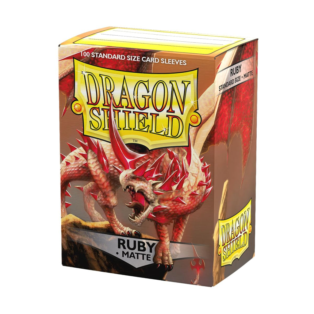 Dragon Shield Ruby Matte Sleeves (Standard Size, 100 Pack) – Smooth Shuffle & Tough Protection for TCGs