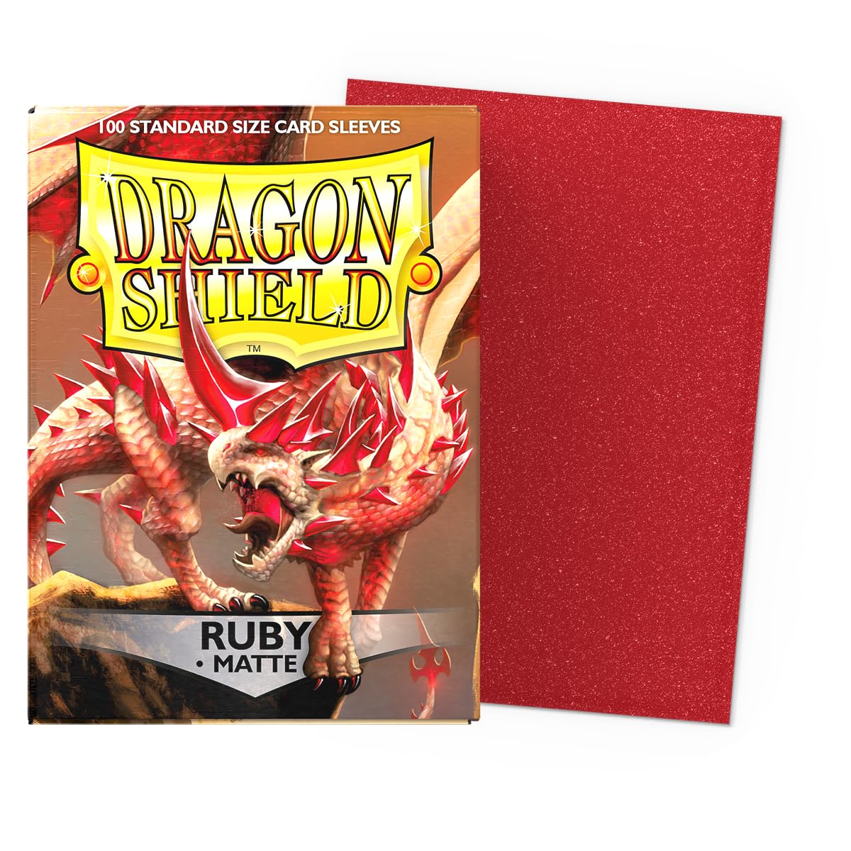 Dragon Shield Ruby Matte Sleeves (Standard Size, 100 Pack) – Smooth Shuffle & Tough Protection for TCGs