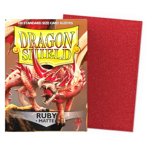 Dragon Shield Ruby Matte Sleeves (Standard Size, 100 Pack) – Smooth Shuffle & Tough Protection for TCGs