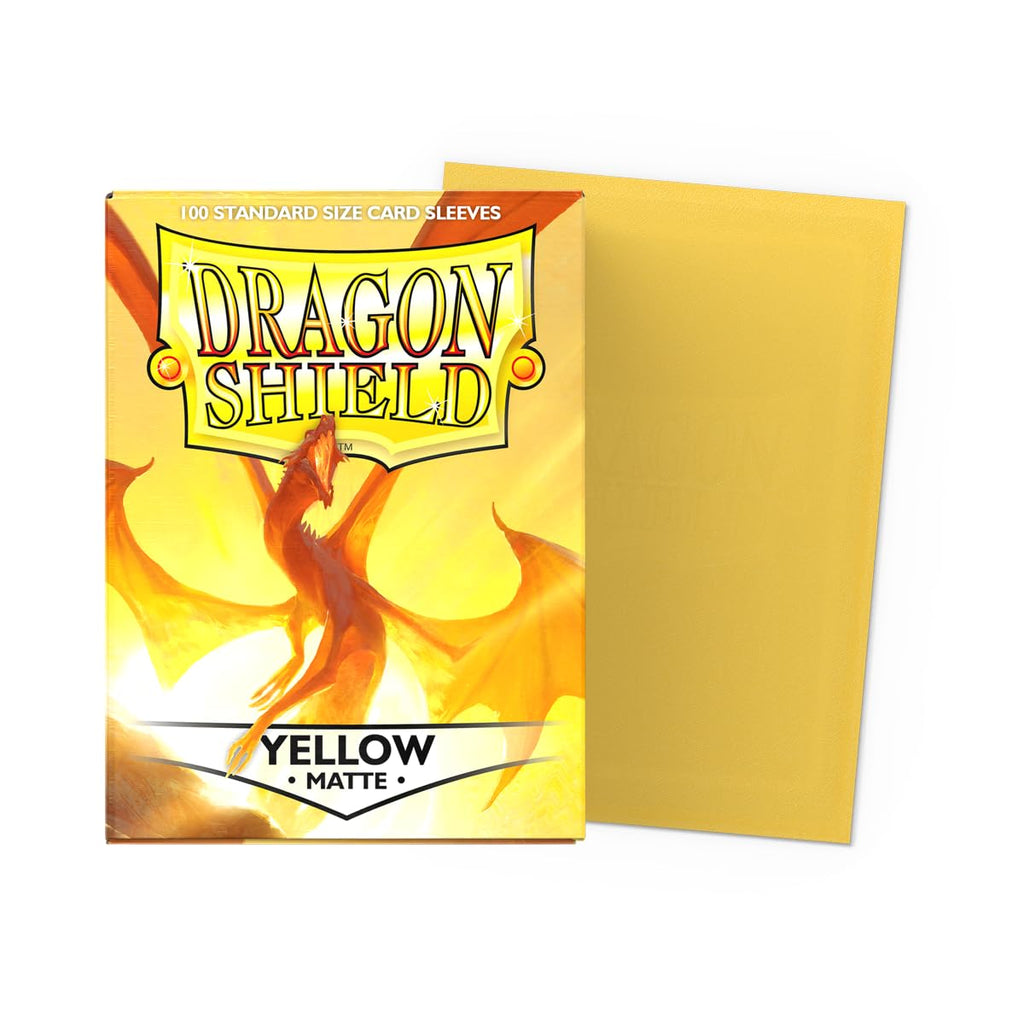 Dragon Shield Standard Matte Sleeves – Yellow, 100 Count for Pokémon, Magic & More