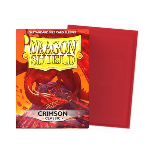 Dragon Shield Standard Size Card Classic Sleeves 100 CT - Crimson: Smooth, Tough, and Compatible with Major TCGs