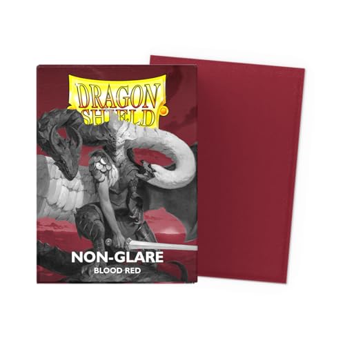 Dragon Shield Standard Size Card Matte Sleeves - 100 CT Blood Red Non-Glare TCG Sleeves for Pokémon, MTG, One Piece, Flesh & Blood