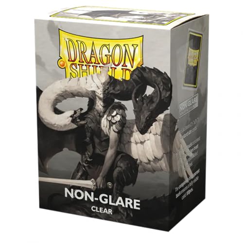 Dragon Shield Standard Size Card Matte Sleeves – 100 Clear Non-Glare Sleeves for TCG Protection