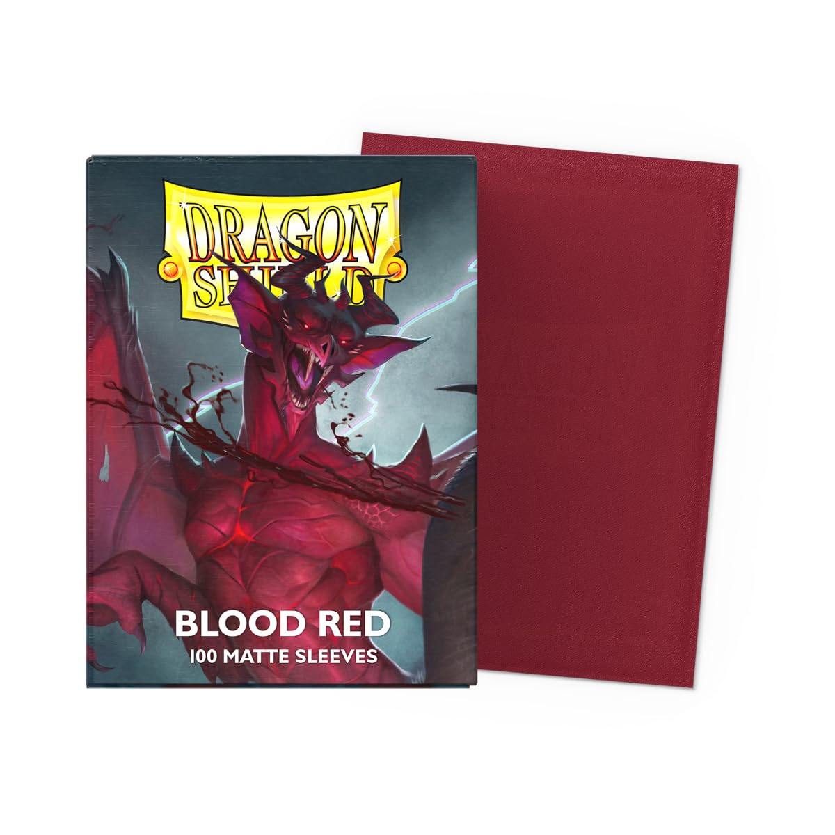 Dragon Shield Standard Size Card Matte Sleeves (100 Ct) – Blood Red – Smooth & Tough for Pokemon, Magic, Flesh & Blood, One Piece