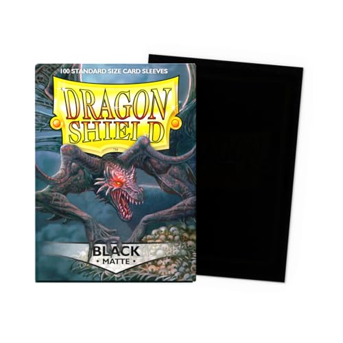 Dragon Shield Standard Size Matte Card Sleeves – 100 CT, Black, Smooth & Tough for TCG