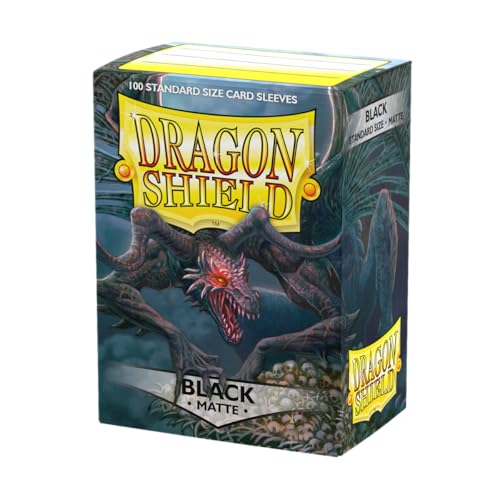Dragon Shield Standard Size Matte Card Sleeves – 100 CT, Black, Smooth & Tough for TCG