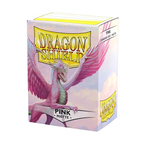 Dragon Shield Standard Size Matte Card Sleeves – 100 CT, Pink – Smooth & Tough TCG Sleeves for Pokémon, Magic, Flesh & Blood, One Piece