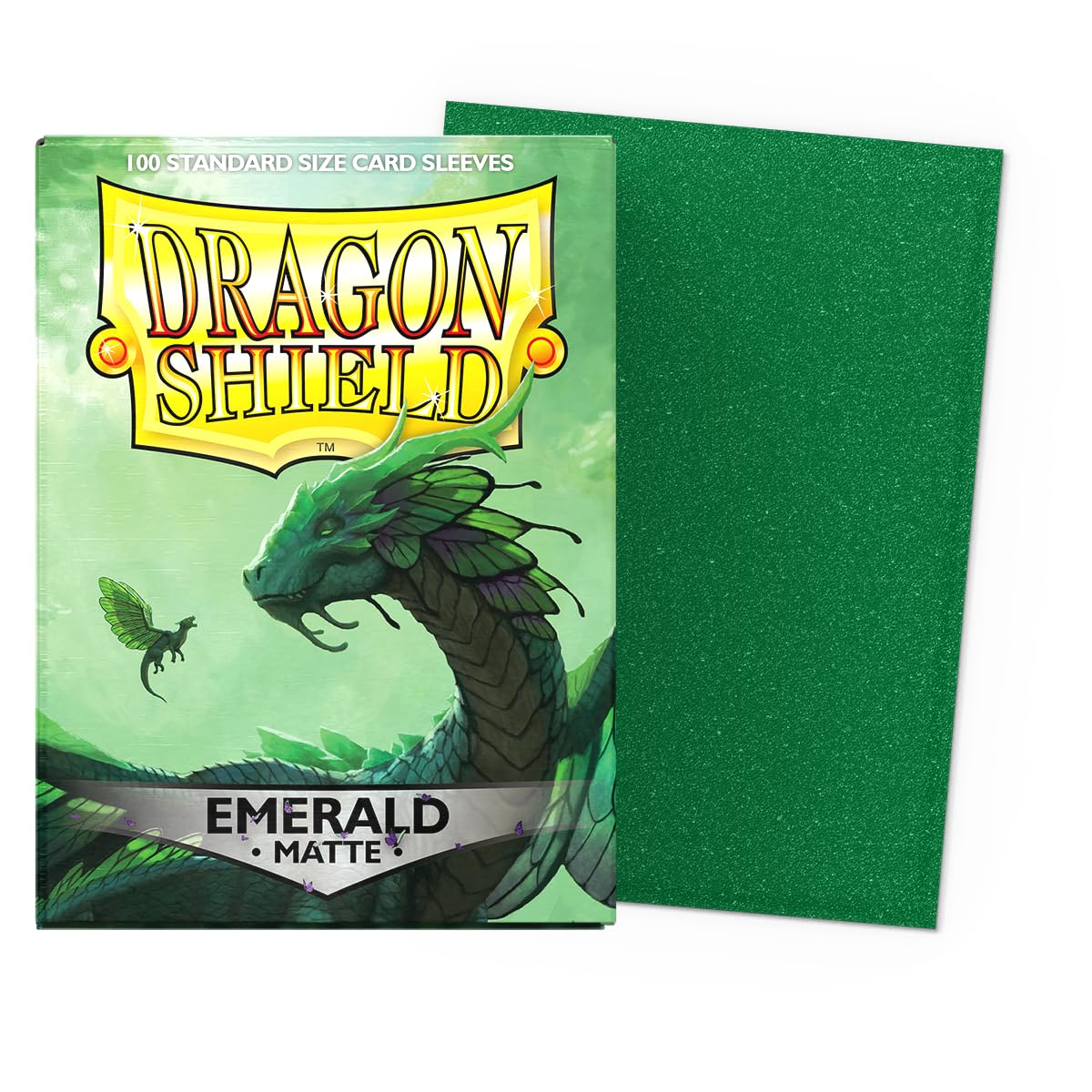 Dragon Shield Standard Size Matte Card Sleeves – 100ct Emerald Green, Smooth Shuffle & Tough Protection for TCG