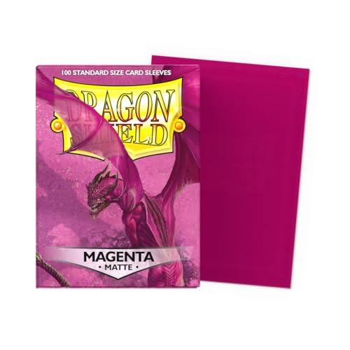 Dragon Shield Standard Size Matte Card Sleeves – Magenta, 100 Count, Premium TCG Protection