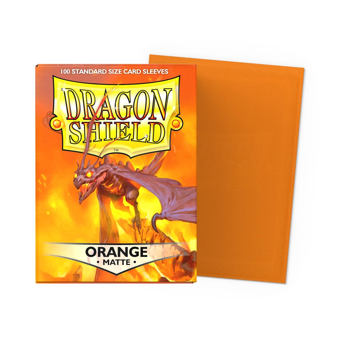 Dragon Shield Standard Size Matte Card Sleeves – Orange (100 Pack) – for Pokémon, Magic, One Piece, Flesh & Blood