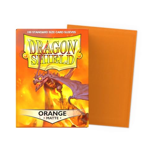 Dragon Shield Standard Size Matte Card Sleeves – Orange (100 Pack) – for Pokémon, Magic, One Piece, Flesh & Blood