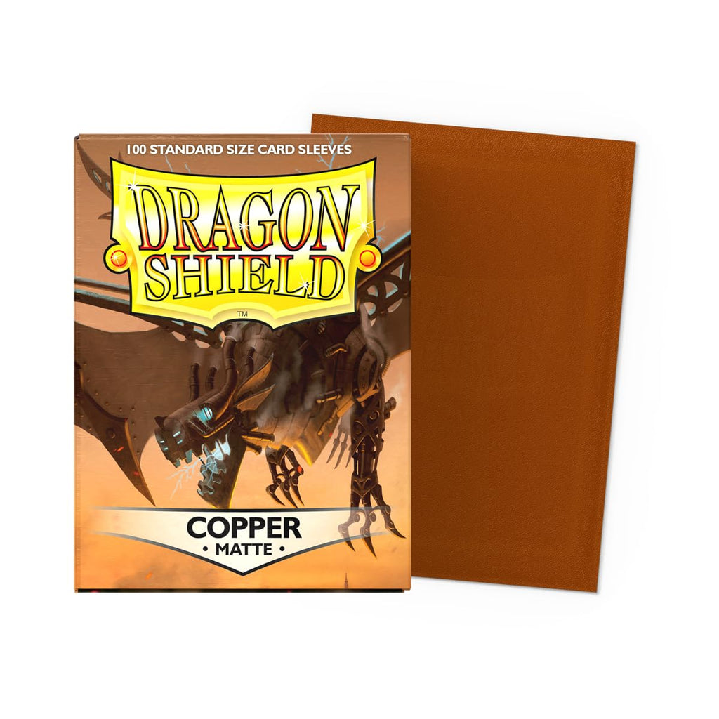 Dragon Shield Standard Size Matte Sleeves 100 CT - Copper - Premium TCG Card Sleeves