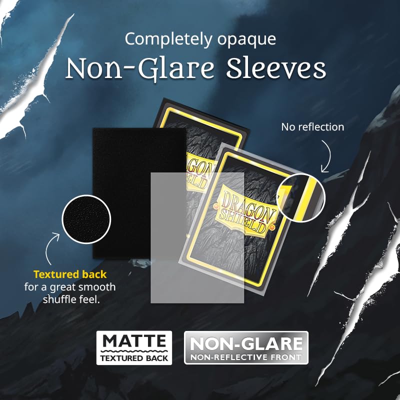 Dragon Shield Standard Size Matte Sleeves (100 ct) - Non-Glare Black - Protect Your TCG Cards