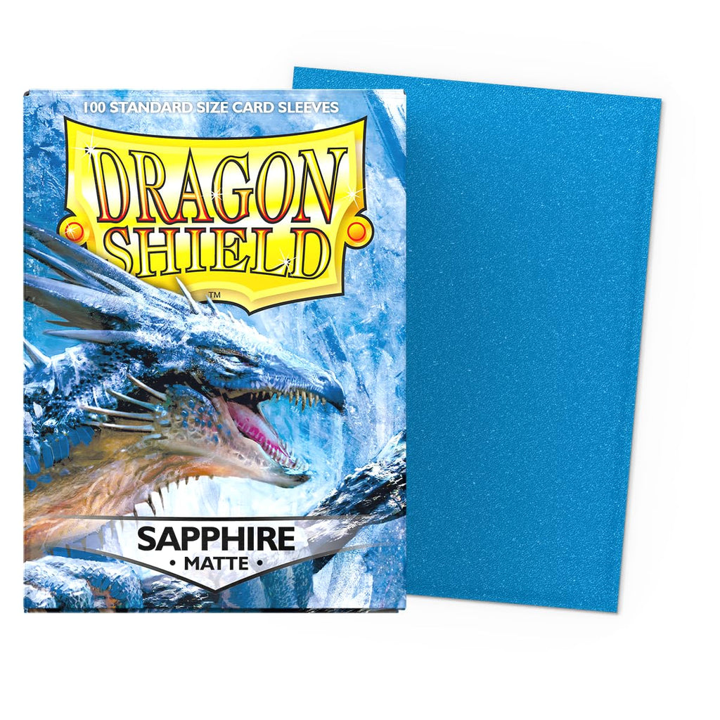 Dragon Shield Standard Size Matte Sleeves – 100 CT Sapphire – Smooth Shuffle and Premium Protection