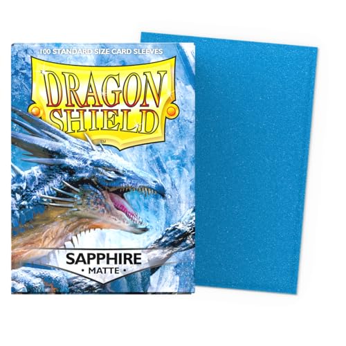 Dragon Shield Standard Size Matte Sleeves – 100 CT Sapphire – Smooth Shuffle and Premium Protection