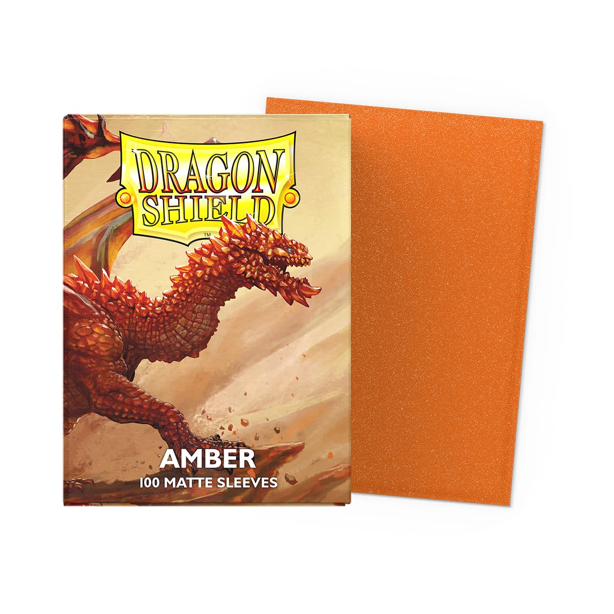 Dragon Shield Standard Size Matte Sleeves (100ct) – Amber – Smooth, Durable TCG Protection