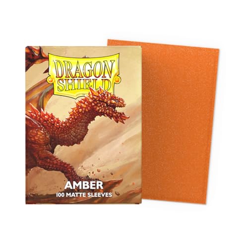 Dragon Shield Standard Size Matte Sleeves (100ct) – Amber – Smooth, Durable TCG Protection