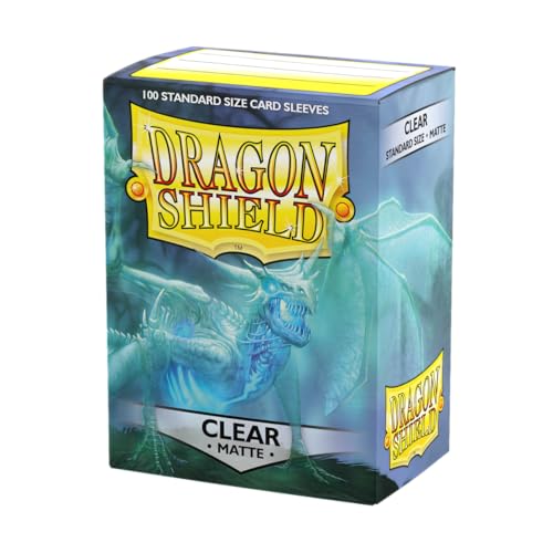 Dragon Shield Standard Size Matte Sleeves (Clear, 100 ct) – Tough TCG Protection for Pokemon, Magic, One Piece