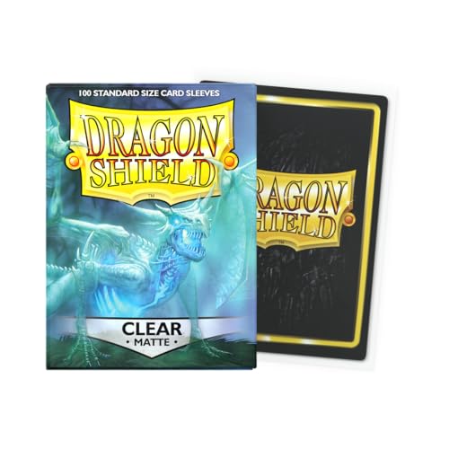 Dragon Shield Standard Size Matte Sleeves (Clear, 100 ct) – Tough TCG Protection for Pokemon, Magic, One Piece