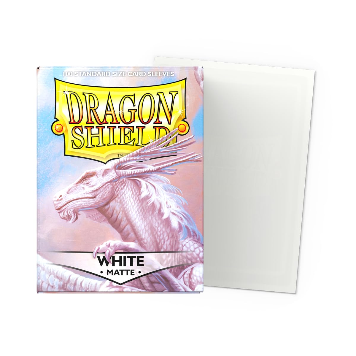 Dragon Shield Standard Size Matte White Card Sleeves (100 ct) – Smooth Shuffle, Durable Protection for TCGs
