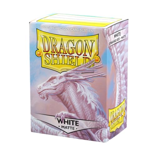 Dragon Shield Standard Size Matte White Card Sleeves (100 ct) – Smooth Shuffle, Durable Protection for TCGs