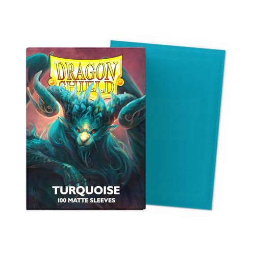 Dragon Shield Turquoise Matte Sleeves (100) - Standard Size for Pokémon, Magic & More