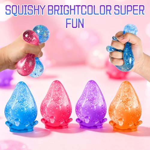 Dream Squishy Drop Stress Ball, Water Drop Fidget Toy, Malt Sugar Filled, Blue