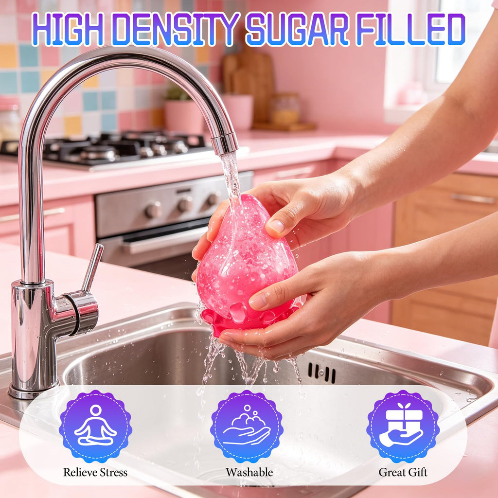 Dream Squishy Drop Stress Ball, Water Drop Fidget Toy, Malt Sugar Filled, Blue
