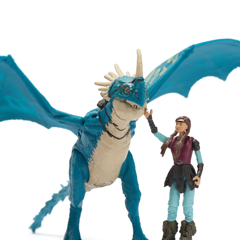 DreamWorks Dragons Deadly Nadder & Astrid Action Figure Set – 10-Inch Dragon with Movable Limbs and Real-Feel Wings, Includes 3-Inch Viking Rider