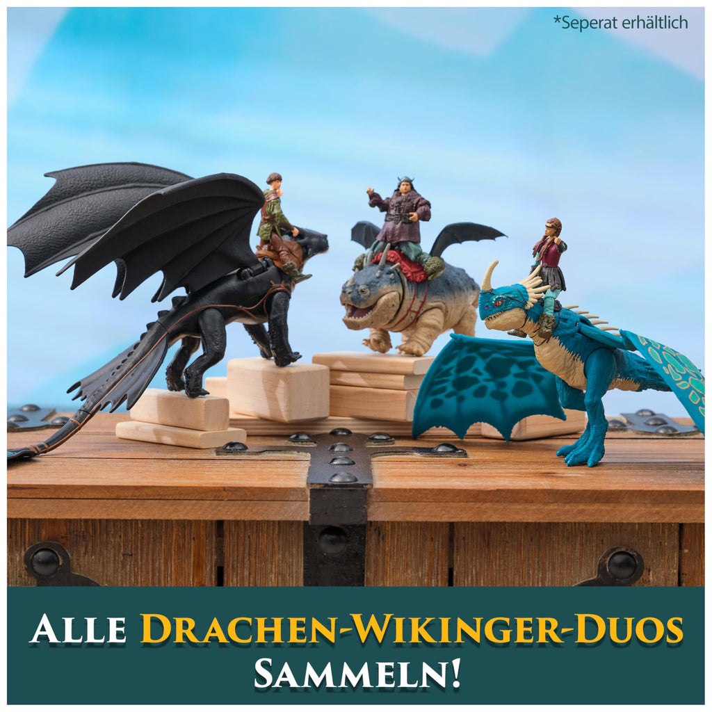 DreamWorks Dragons Deadly Nadder & Astrid Action Figure Set – 10-Inch Dragon with Movable Limbs and Real-Feel Wings, Includes 3-Inch Viking Rider