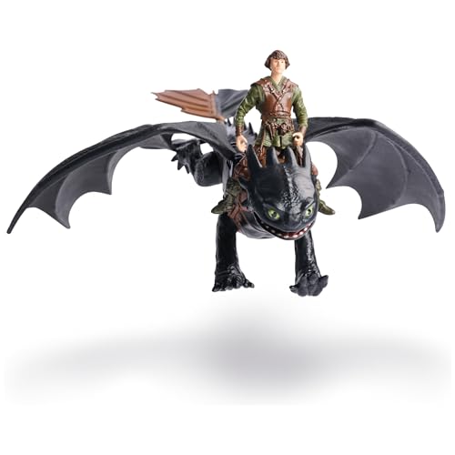 DreamWorks Dragons Toothless & Hiccup Action Figure Set – 13-Inch Dragon with Movable Wings and 3-Inch Viking