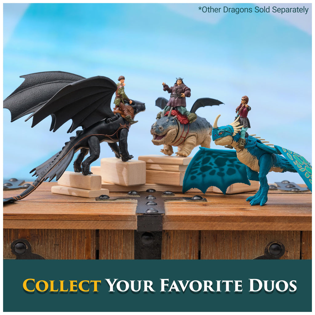 DreamWorks Dragons Toothless & Hiccup Action Figure Set – 13-Inch Dragon with Movable Wings and 3-Inch Viking