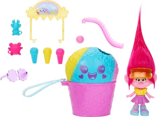 DreamWorks Trolls Fun Fair Surprise FairFest Queen Poppy Doll with Snow Cone Game and 10 Accessories