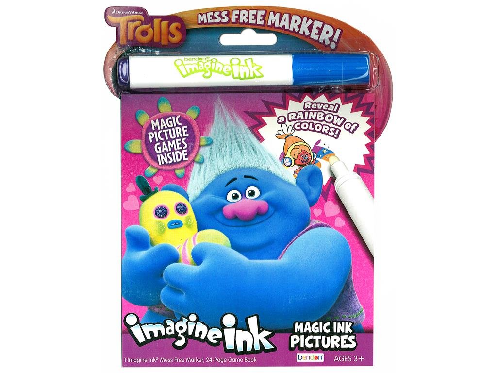 DreamWorks Trolls Imagine Ink Magic Pictures Book – 24 Pages of Mess-Free Coloring & Activities with One Marker