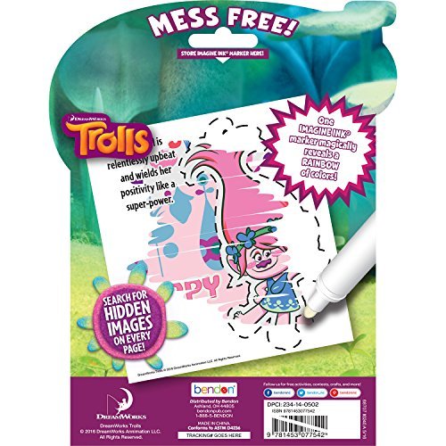 DreamWorks Trolls Imagine Ink Magic Pictures Book – 24 Pages of Mess-Free Coloring & Activities with One Marker