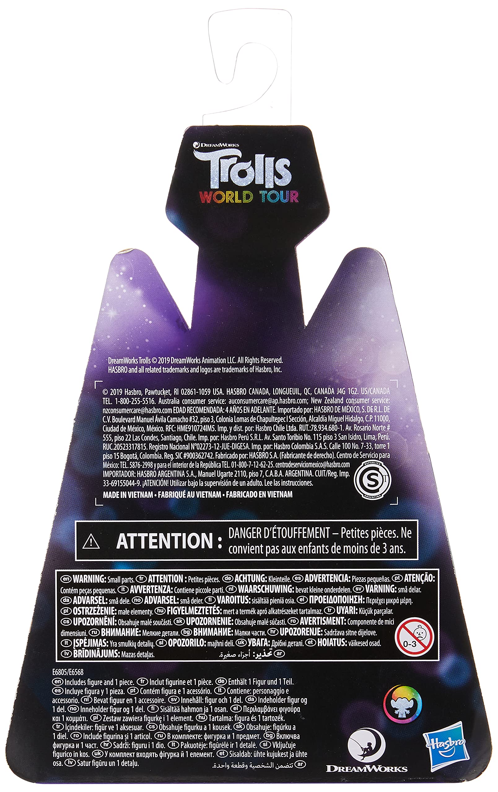 DreamWorks Trolls World Tour Branch Doll with Tambourine – 5-Inch Collectible Figure