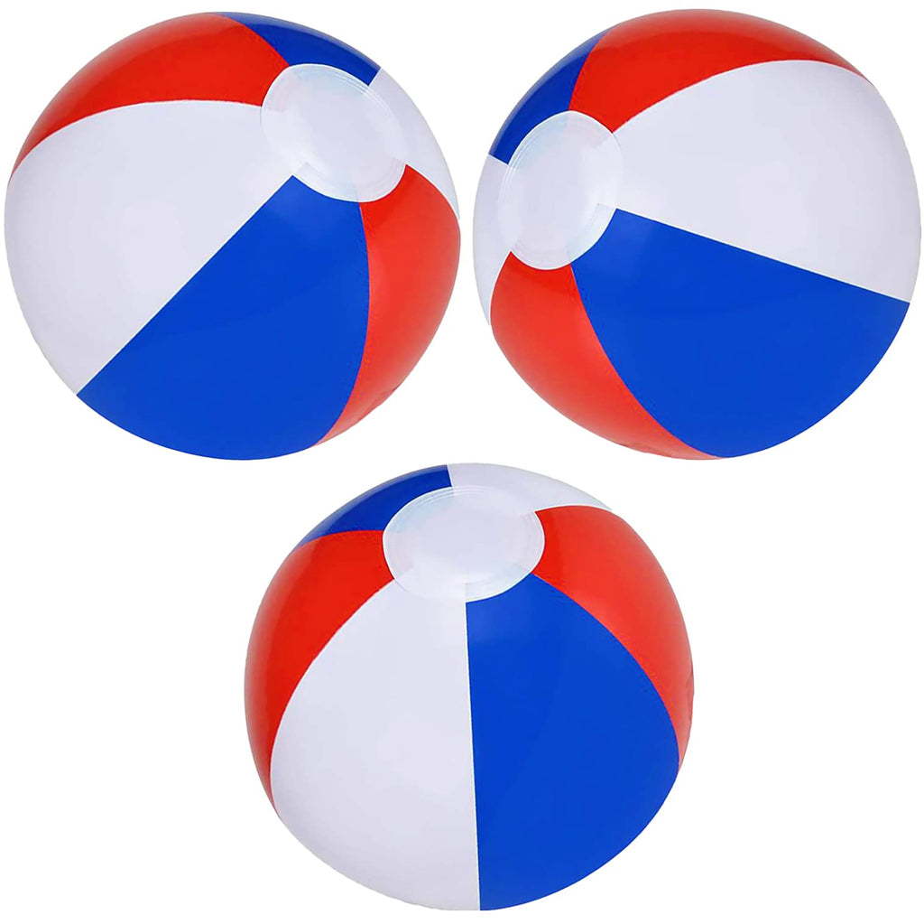 Dreidel Company Inflatable Patriotic Beach Balls 6-Pack - 16 Inch US Flag Design for Pool Party Fun