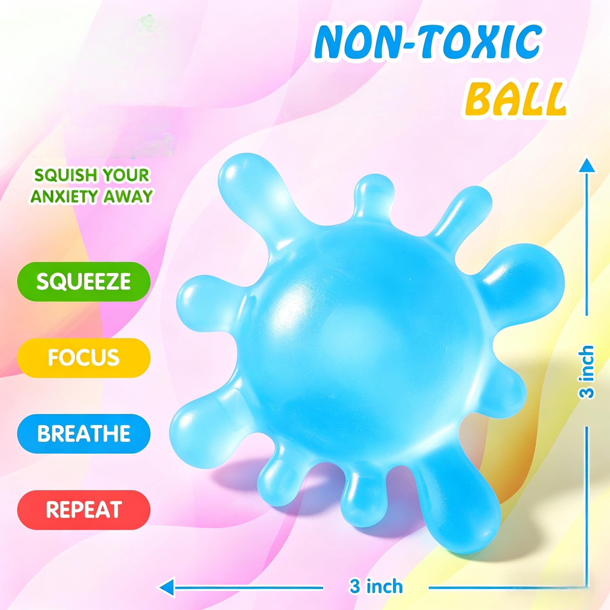 Drephere Fidget Stress Ball (Purple) – 1 Pack Squishy Sensory Toy for Anxiety Relief