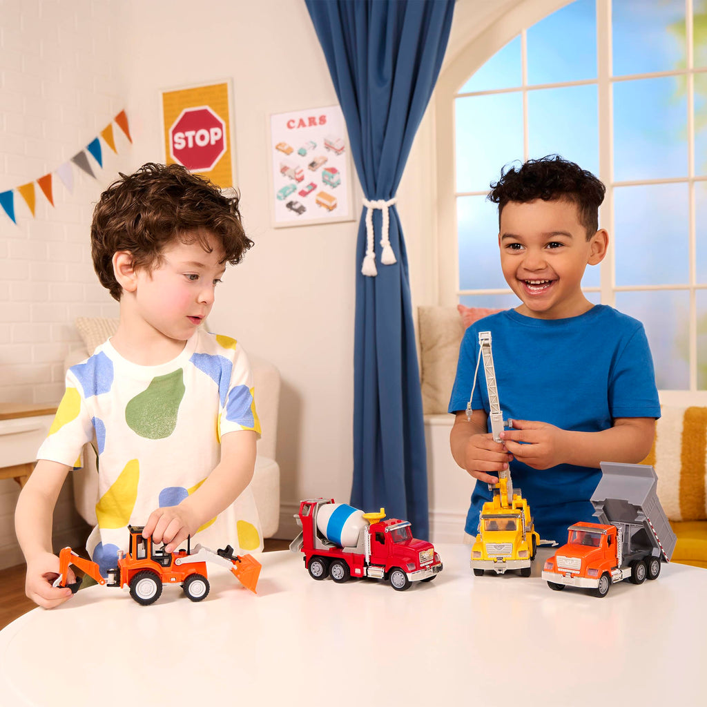 Driven by Battat 7-Inch Crane Truck Toy with Lights, Sounds, and Movable Parts for Kids Ages 3+