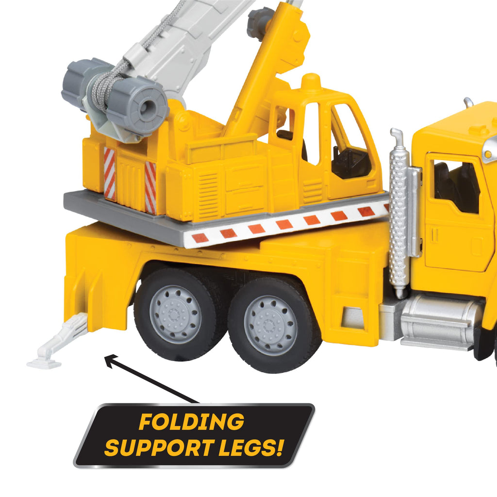Driven by Battat 7-Inch Crane Truck Toy with Lights, Sounds, and Movable Parts for Kids Ages 3+