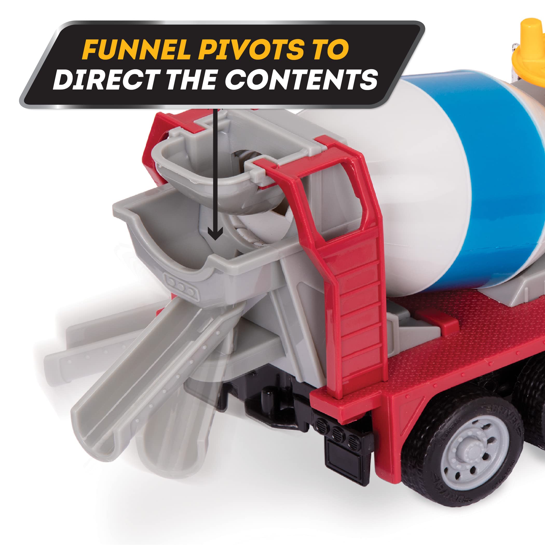Driven by Battat Micro Series Cement Truck – 7-Inch Toy with Lights, Sounds, and Movable Parts for Kids Ages 3+