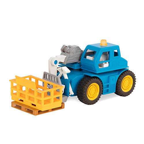 Driven by Battat Micro Series Telehandler Toy – 7-Inch Forklift with Lights, Sounds & Moving Parts for Kids 3+