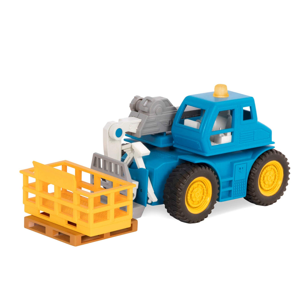 Driven by Battat Micro Series Telehandler Toy – 7-Inch Forklift with Lights, Sounds & Moving Parts for Kids 3+
