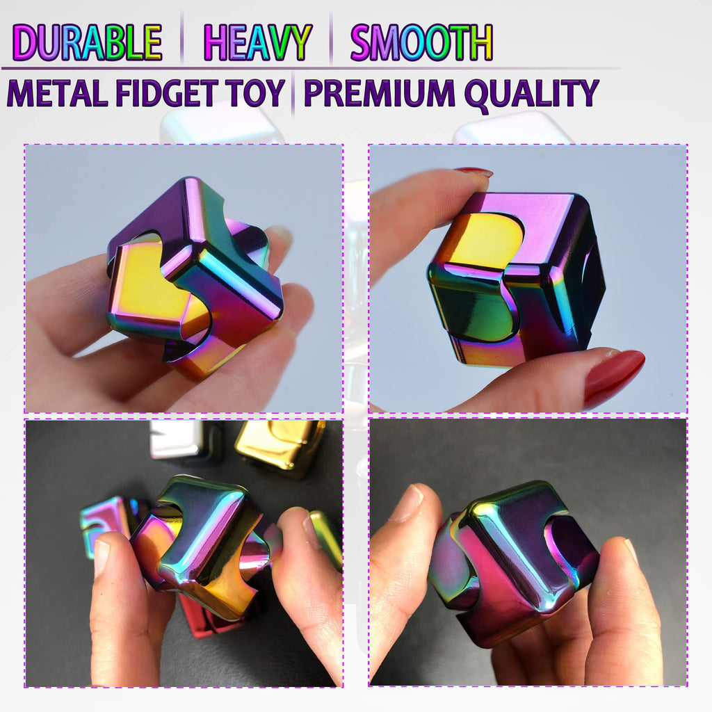 Dr.Kbder Metal Fidget Spinner Cube - Pocket-Sized Desk Toy for Stress Relief, Noiseless Spinning, Gift for Teens and Adults