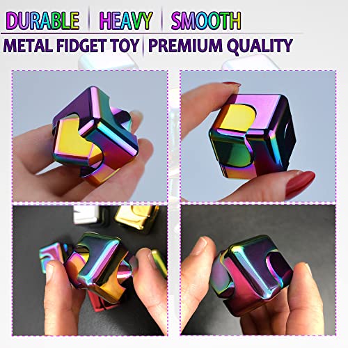 Dr.Kbder Metal Fidget Spinner Cube - Pocket-Sized Desk Toy for Stress Relief, Noiseless Spinning, Gift for Teens and Adults