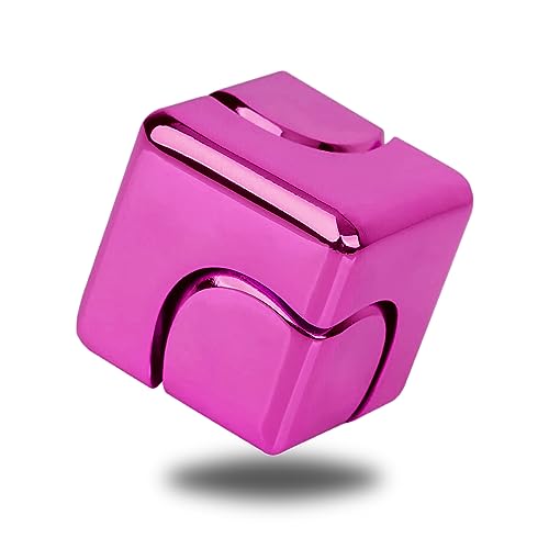 Dr.Kbder Metal Fidget Spinner Cube – Silent 3-Minute Spin, Compact Desk Toy for Anxiety Relief