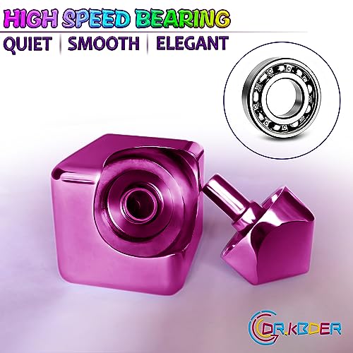 Dr.Kbder Metal Fidget Spinner Cube – Silent 3-Minute Spin, Compact Desk Toy for Anxiety Relief