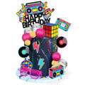 DRWATE 20-Piece 80s & 90s Retro Hip Hop Cake Toppers - Birthday Party Decorations