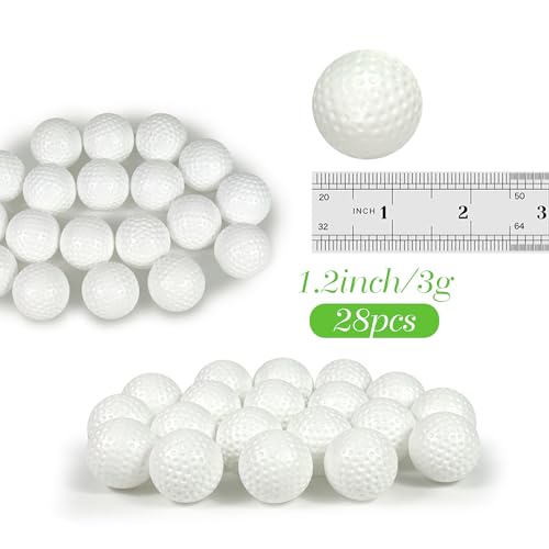 DRWATE 28-Pack Golf Ball Cake Toppers - 1.2 Inch Mini Golf Ball Decorations for Golf Themed Birthday Parties