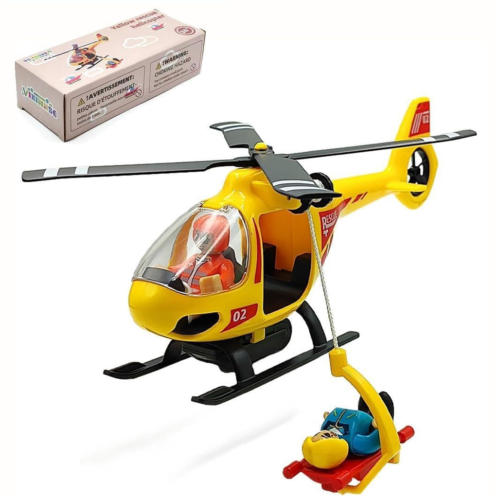 DSHMIXIA Rescue Helicopter Train Accessory with Light & Sound for Kids Ages 3-7